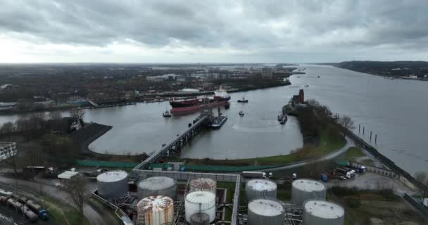 Hamburgo Alemanha Dezembro 2023 Kohlfleet Hafen Porto Hamburgo Vista Cima — Vídeo de Stock