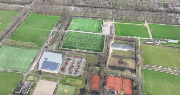 Drone Aéreo Vídeo Esportes Amadores Recreação Holanda Clubes Esporte Instalações — Vídeo de Stock