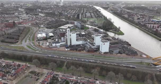 Utrecht Netherlands February 7Th 2024 Aerial Drone View Koninklijke Douwe — Stock Video