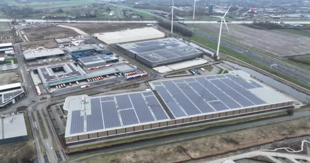 荷兰乌得勒支Nieuwegein 2024年2月10日阿拉伯劳工组织是信通技术行业的主要技术提供者之一 Nieuwegein的分销服务 康帕尼大楼可持续太阳能 — 图库视频影像