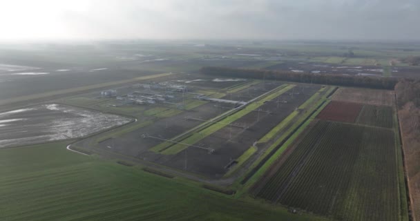 Câmp Gaze Naturale Instalații Extracție Apropiere Slochčak Din Groningen Țările — Videoclip de stoc