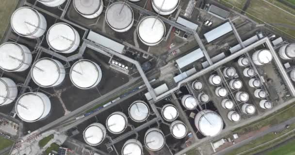 Großen Terminals Werden Massenenergie Und Chemische Produkte Gelagert Petrochemische Energieindustrie — Stockvideo