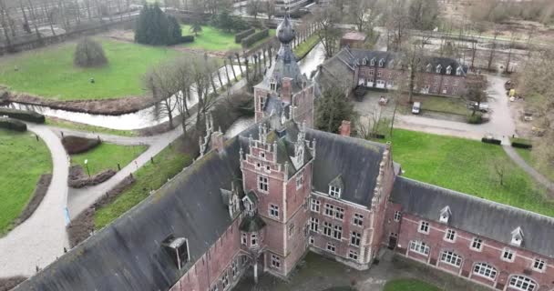 Замок Аренберг Замок Хеверли Лувен Бельгия Замок Принадлежит Католическому Университету — стоковое видео