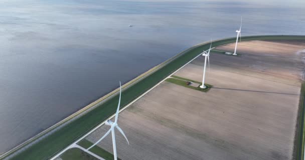 Nachhaltige Energieerzeugung Windpark Strom Und Wärme Aus Dem Wind Auf — Stockvideo