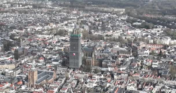 Utrechtse Kathedraal Historische Sint Martins Kathedraal Dom Van Utrecht Uitzicht — Stockvideo