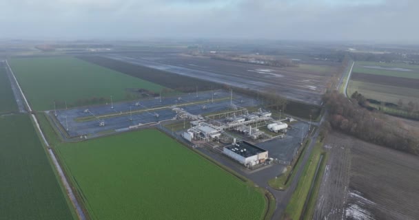 Slochteren Groningue Pays Bas Décembre 2023 Nederlandse Aardolie Maatschappij Emplacement — Video