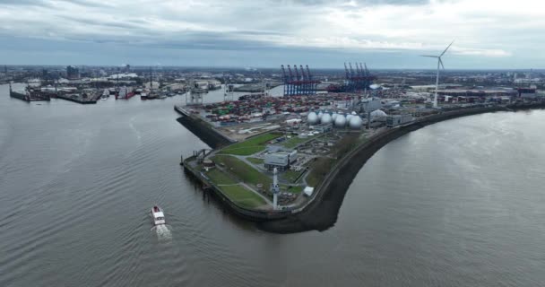 Hamburg Kreisfreie Stadt Germany December 30Th 2023 Aerial Drone View — Stock Video