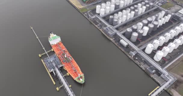 Belçika Nın Antwerp Limanında Sıvı Kimyasal Ürünler Için Depolama Terminali — Stok video
