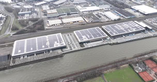 オランダ ユトレヒト 2024年2月7日 近代的な新しい建物の流通と輸送会社 アンペル ユトレヒト アルバート ヘイン — ストック動画