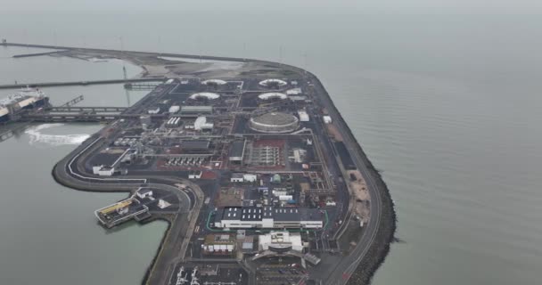 Терминал Zeebrugge Lng Knokke Heist Бельгия Загрузка Разгрузка Типов Судов — стоковое видео