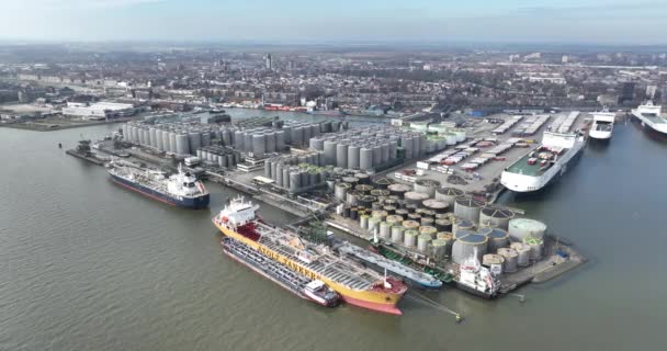 Schiedam Zuid Holland Belanda Maret 2024 Terminal Vopak Schiedam Operator — Stok Video