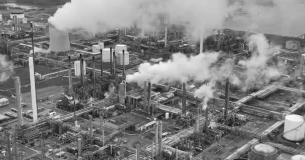 Pollution Factory Smokestacks Smog Gas Poulltion Global Warming Problem Fossil — Stock Video