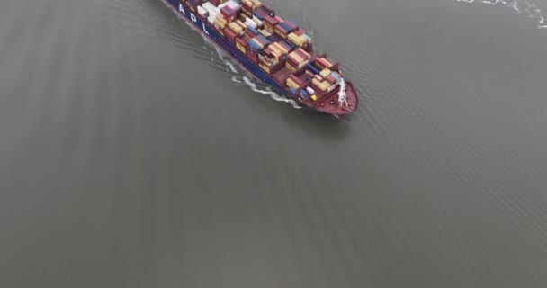 Terneuzen Zeeland Holland Februar 2024 Apl Container Skib Foran Kysten – Stock-video