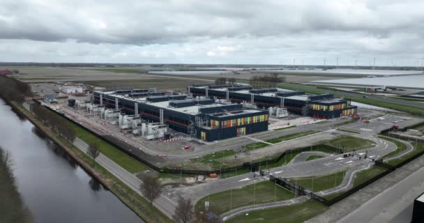 Aérien Grand Centre Données Bâtiment Extérieur Infrastructure Intelligibilité Artificielle — Video