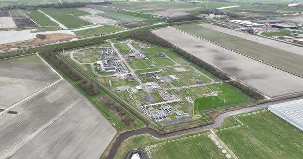 Wieringermeer Instalace Skladování Plynu Míchání Dusíku Zařízení Letecké Drone Pohled — Stock video
