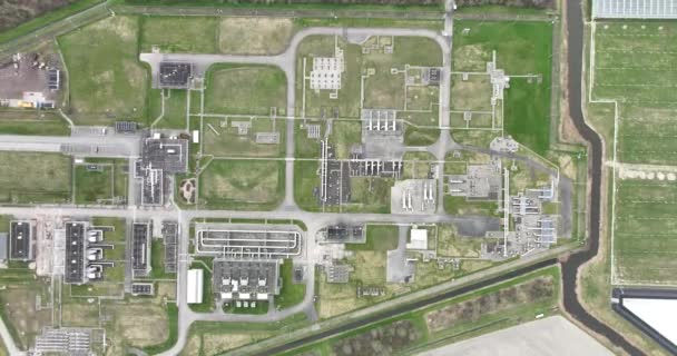 Veduta Aerea Drone Middenmeer Stoccaggio Gas Naturale Miscelazione Con Azoto — Video Stock