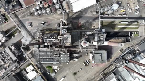Aerial Top Drone View Production Site Consumer Products Dusseldorf Németország — Stock videók