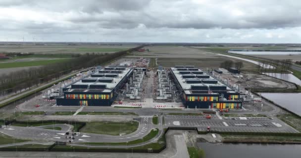 Budowa Dużego Nowego Centrum Danych Zlokalizowanego Terenie Parku Biznesowego Agriport — Wideo stockowe
