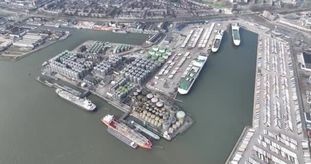 Березня 2024 Термінал Vlaardingendeep Морський Термінал Порту Роттердам Спеціалізується Зберіганні — стокове відео