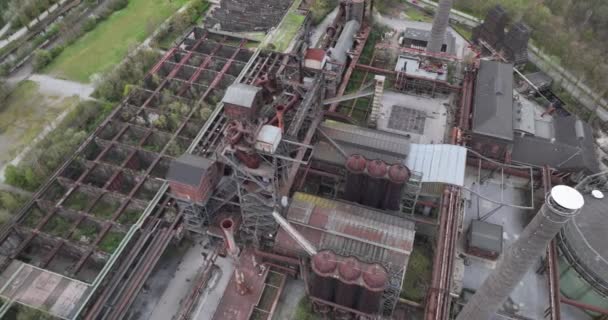 Вид Сверху Беспилотника Промышленное Наследие Руины Доменного Комплекса Landschaftspark Duisburg — стоковое видео