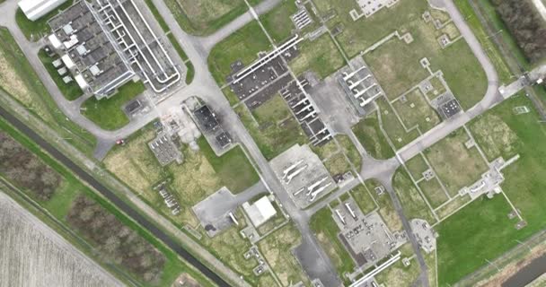 Widoki Dronów Lotniczych Infrastrukturę Transportu Magazynowania Gazu Dużą Skalę Middenmeer — Wideo stockowe