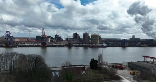 Ghent Flandres Oriental Bélgica Fevereiro 2024 Arcelormittal Ghent Fábrica Produção — Vídeo de Stock