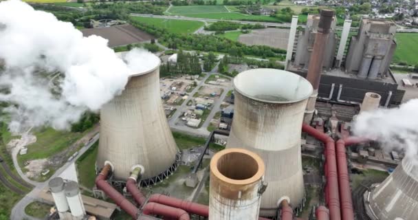 Elektrownia Weisweiler Elektrownia Jest Napędzana Głównie Węglem Brunatnym Wydobywanym Kopalni — Wideo stockowe