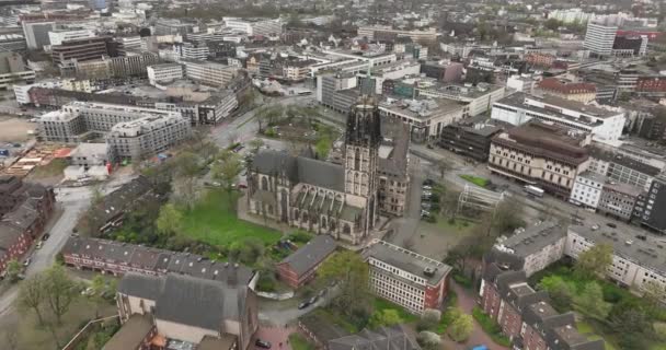 Salvator Kyrkan Salvatorkirche Den Viktigaste Och Äldsta Kyrkan Duisburg Och — Stockvideo