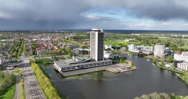 Budynek Rządu Prowincji North Brabant Widok Lotu Ptaka Budynek Rządowy — Wideo stockowe