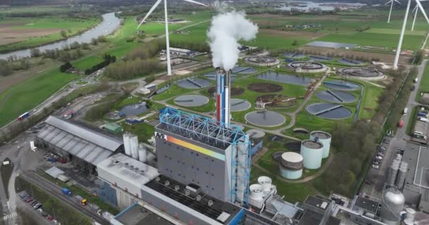 Duiven Gelderland Netherlands March 2024 Waste Inceneration Plant Facility 废物焚烧也会产生有害物质 — 图库视频影像