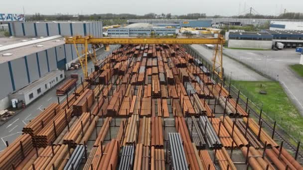 Duisburg Noordrijn Westfalen Duitsland Maart 2024 Stahlrohr Metalen Buizen Groothandel — Stockvideo