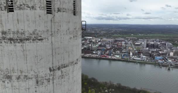 Chempark Leverkussen Alman Ruhr Bölgesinde Kimyasal Üretim Ağır Sanayi Tesisi — Stok video