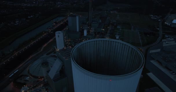 Detail Views Night Duisburg Walsum Coal Fired Power Station Productin — Stock videók