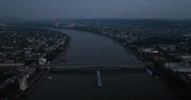 Aerial drone view of the city of Bonn, Germany.