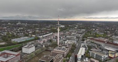 Almanya 'nın Ruhr bölgesinde şehir, Essen. Kentsel hava manzarası. Kuş bakışı.