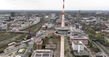 Almanya 'nın Ruhr bölgesinde şehir, Essen. Kentsel hava manzarası. Kuş bakışı.