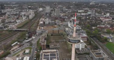 Almanya 'nın Ruhr bölgesinde şehir, Essen. Kentsel hava manzarası. Kuş bakışı.