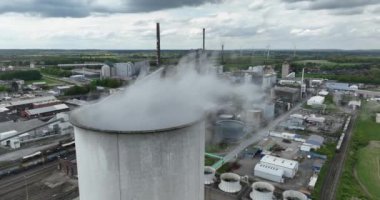 Rheinberg, North Rhine Westphalia, Germany, April 27th, 2024: Solvay Chemicals GmbH, Werk Rheinberg. Germany. Factory overview. Birds eye view