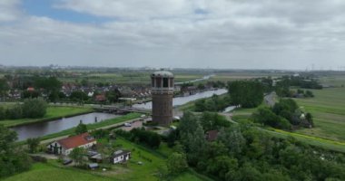 Su kulesi Assendelft, Hollanda, hava manzaralı..