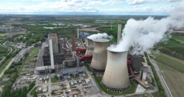 Linyit ateşlenmiş Weisweiler enerji istasyonu, hava aracı görüntüsü.