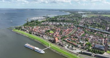 Medemblik, Hollanda, havadan şehir manzaralı
