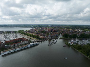 Hoorn, Kuzey Hollanda, Hollanda, hava aracı görüşü.