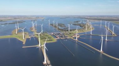 Krammersluizen, su yolu kanalları ve kilitler altyapı hava aracı görüntüsü.