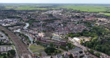 Woerden, Utrecht yakınlarındaki Utrecht şehri. Hava aracı görünümü.