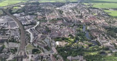 Woerden, Utrecht yakınlarındaki Utrecht şehri. Hava aracı görünümü.
