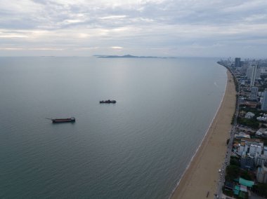 Jomtien Beach in Pattaya, Thailand. An aerial photo. clipart