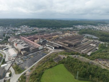 Aerial drone photo industiral zone Luxembourg, Belval clipart