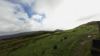 Lagoa Gölü 'nü çevreleyen otlaklar ve uçurumlar, Azerbayor adalarında fogo oluştururlar. Hava fpv uçuşu