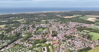 Oostkapelle, Zeeland, Hollanda 'da hava manzarası.