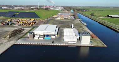 CO2 kurulumu, atmosferdeki CO2 filtresi, iklim değişikliği çözeltisi, Alkmaar, Hollanda. Hava videosu